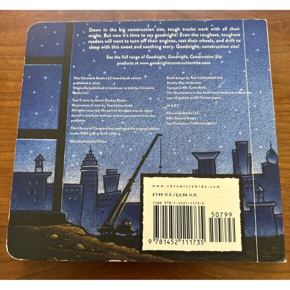 Goodnight, Goodnight Construction Site By Sherry Duskey Rinker Kids Board Book - Picture 2 of 2
